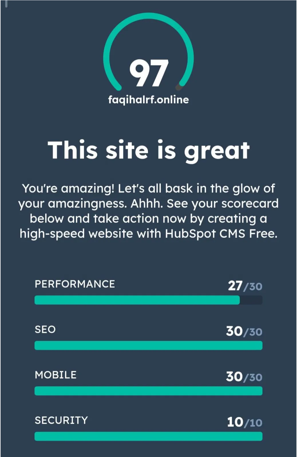 Hasil Website Grader