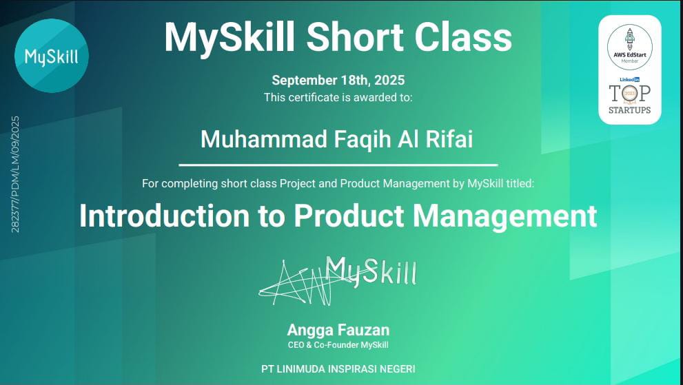 Sertifikat Introduction to Product Management